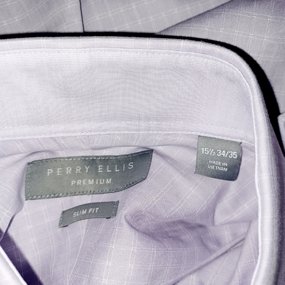 Perry Ellis Non-Iron Slim-Fit Nail Head Dress Shir - Picture 13 of 15